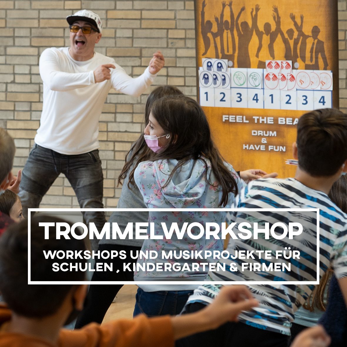 Trommelworkshops, Projekttage und Musikevents für Kindergarten Schulen 